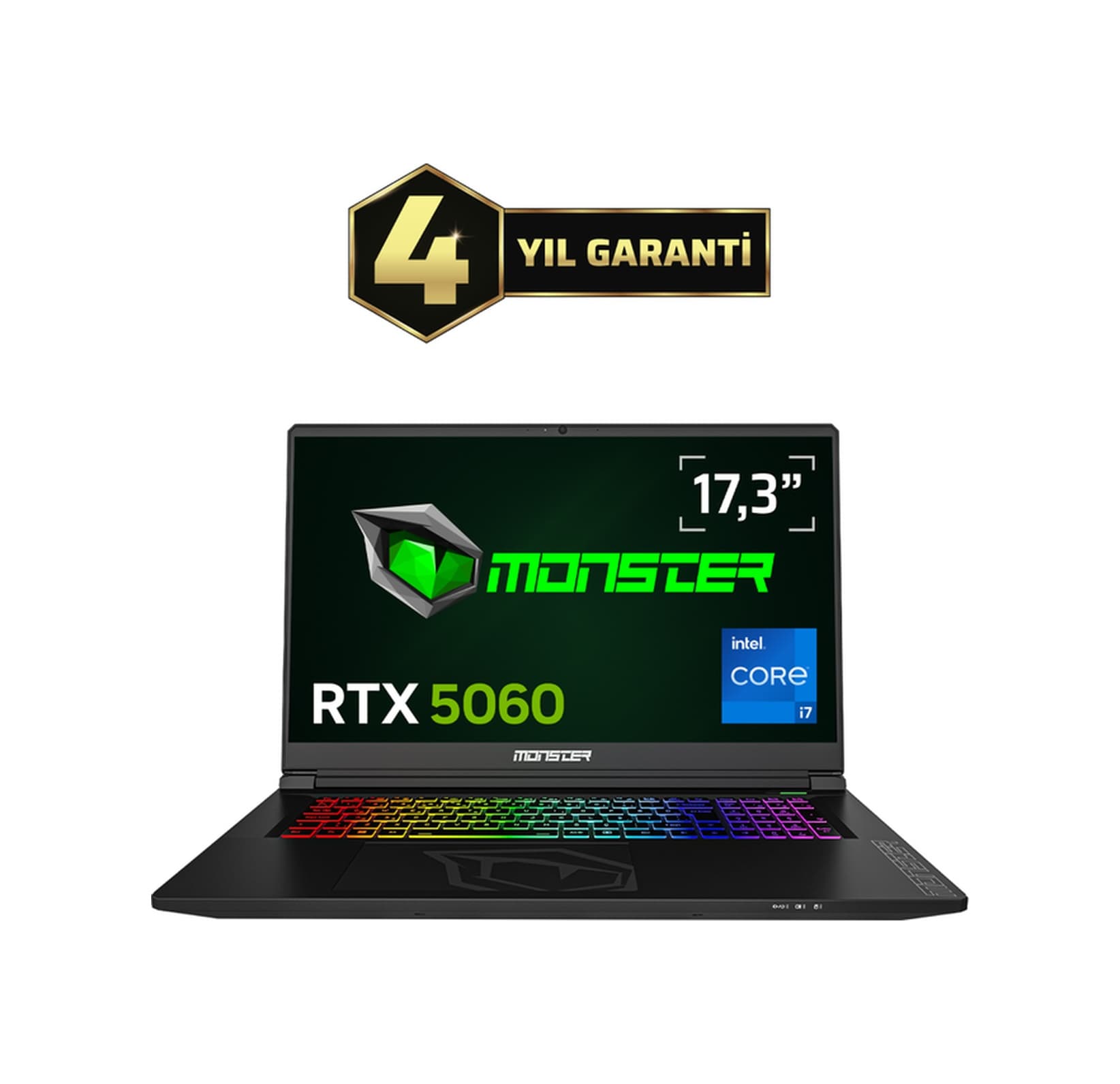 Monster Tulpar T7 V26.2.5 i7-13620H 32 GB 1 TB SSD 8 GB RTX5060 17.3" W11H Dizüstü Bilgisayar