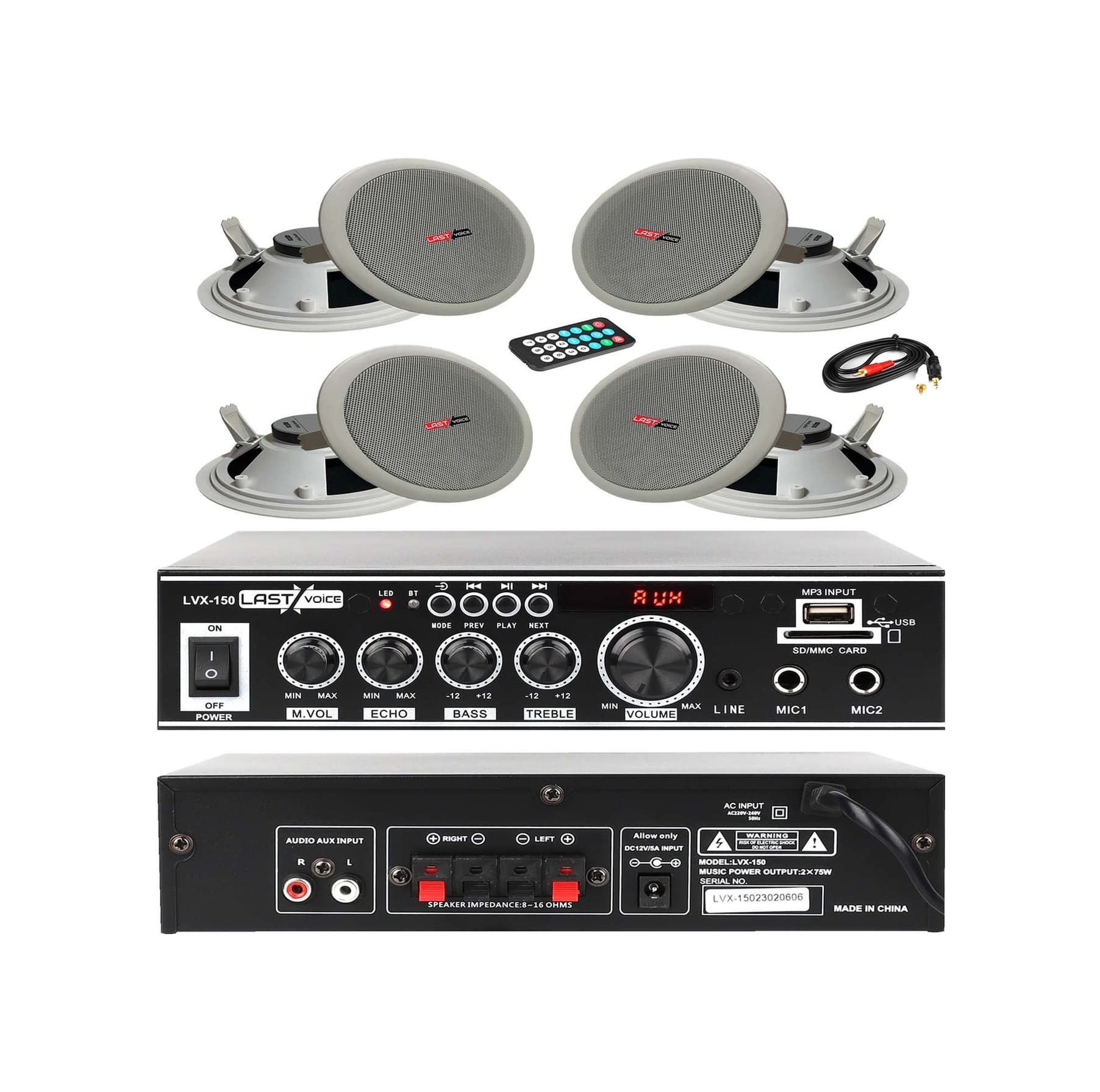 Last Voice Ekonomi Ceiling Paket-4 Anfi ve Tavan Hoparlörü Seti