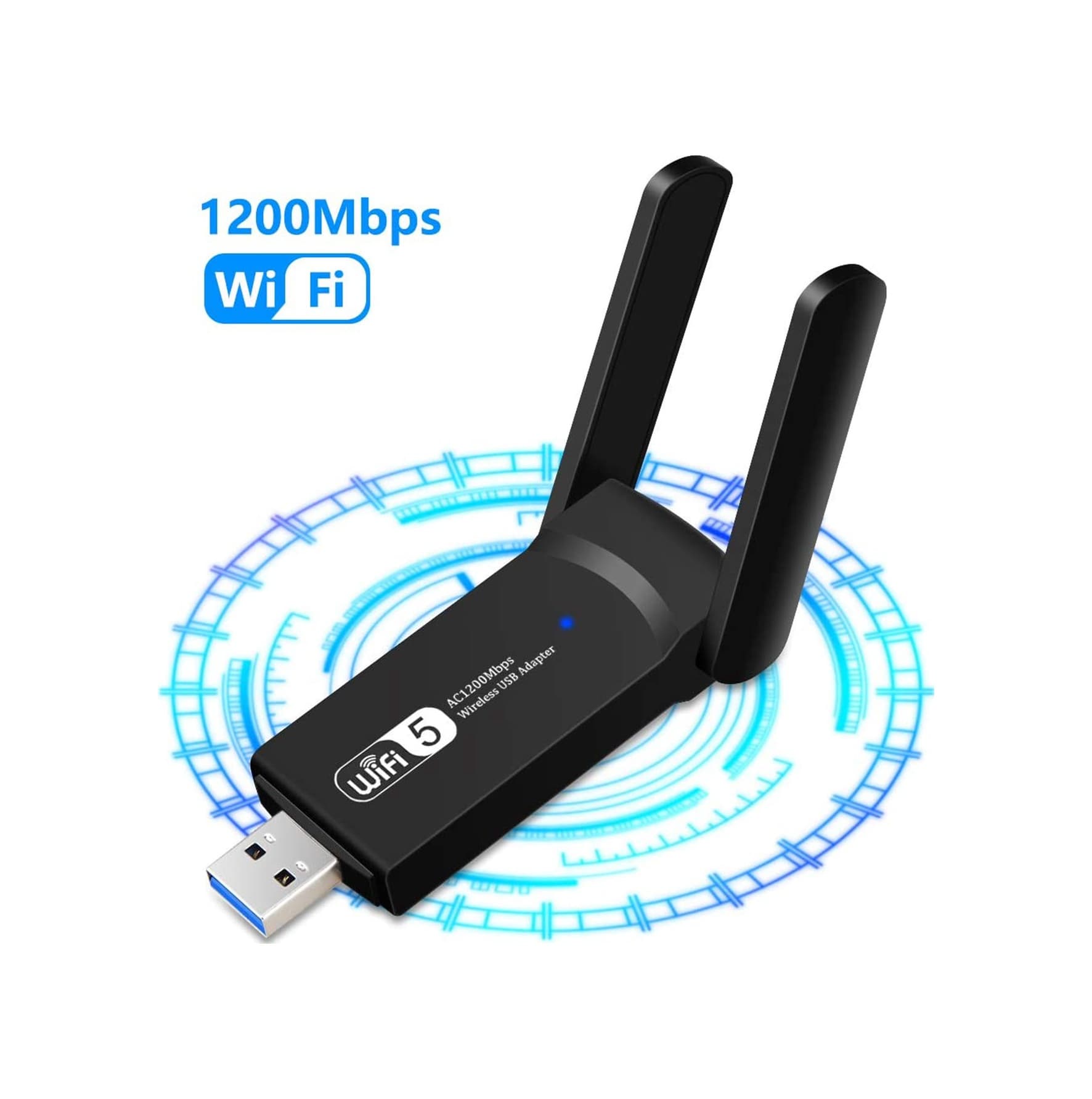 AC1200 Mbps Dual Band USB 3.0 Adaptör Kablosuz Wi-Fi Alıcı