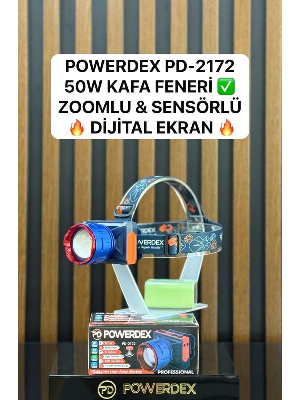 Powerdex Kafa Lambası 50w Dijital Göstergeli 3000 Lümen Sensörlü