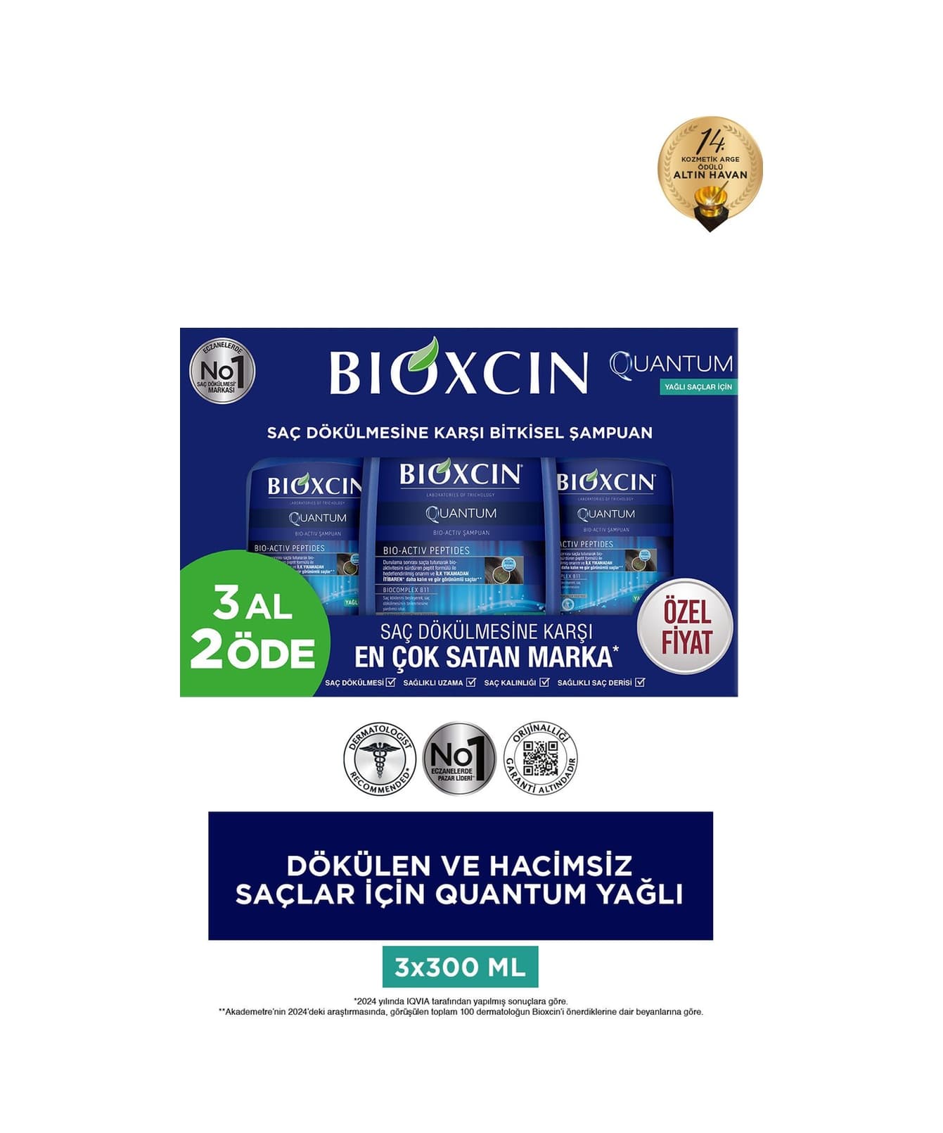 Bioxcin Quantum Şampuan 3 Al 2 Öde Yağlı Saçlar İçin