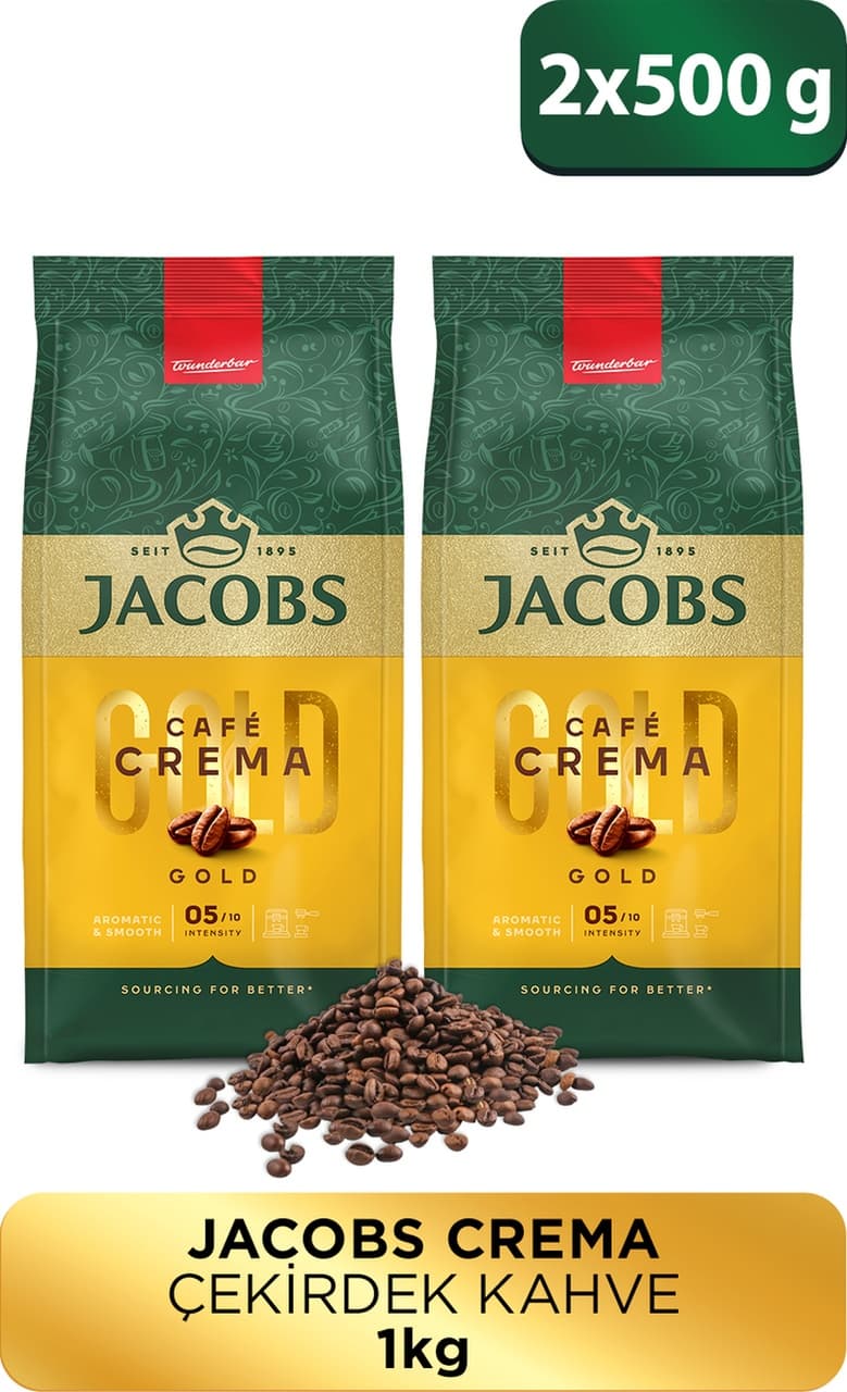 Jacobs Cafe Crema Çekirdek Kahve 2 x 500 G
