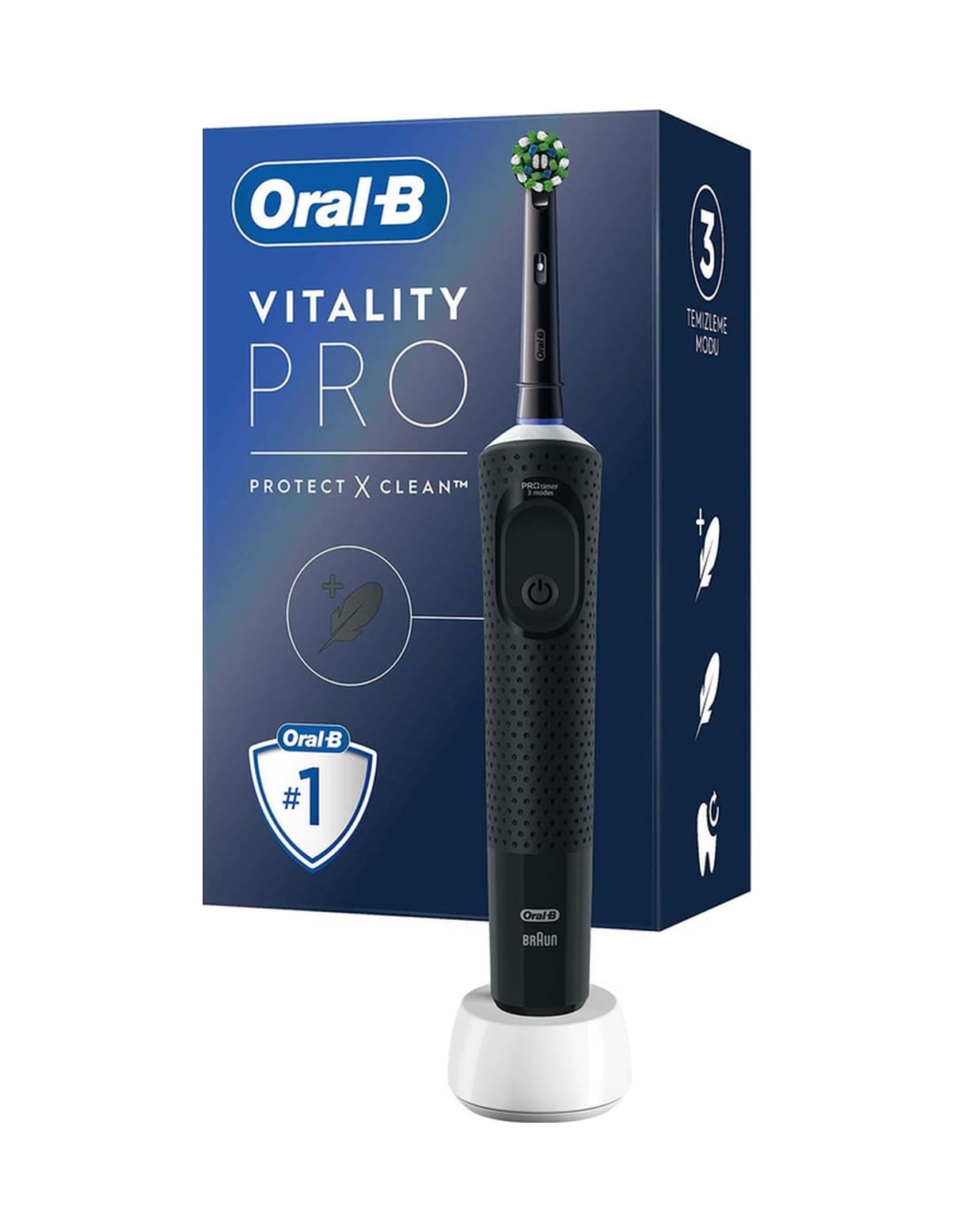 Oral-B Vitality Pro Şarjlı Koruma ve Temizlik Elektrikli Diş Fırçası Siyah