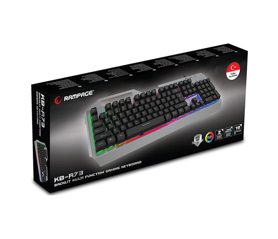 Rampage KB-R73 Usb Kablolu Aydınlatmalı Metal Kasa Gaming Q Klavye