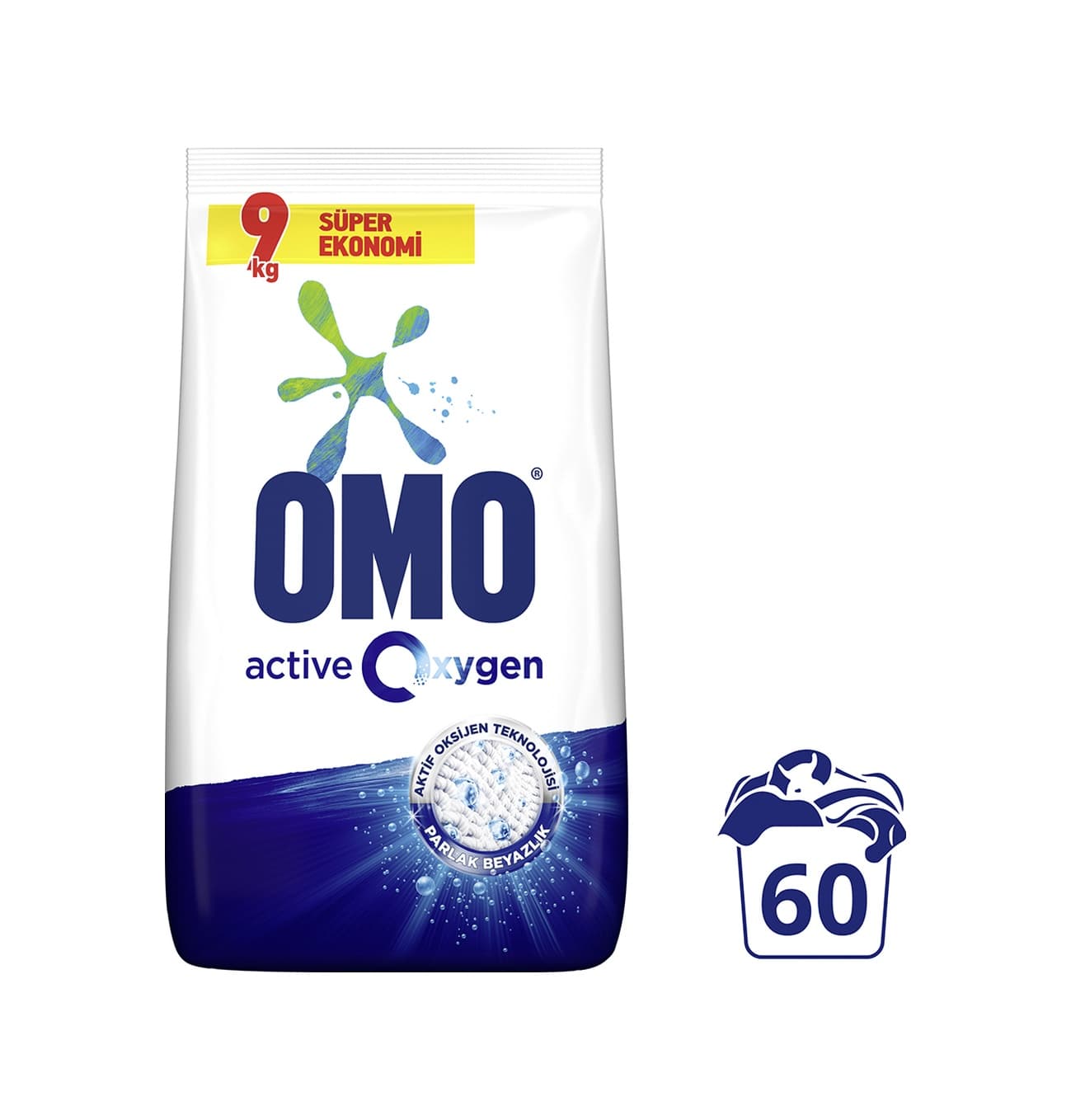 Omo Active Oxygen Beyazlar için Toz Çamaşır Deterjanı 9 KG