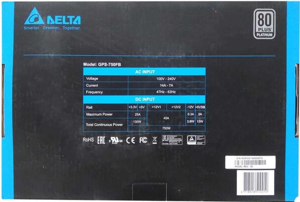 Delta GPS-750FB 750W 80+ Platinum Güç Kaynağı