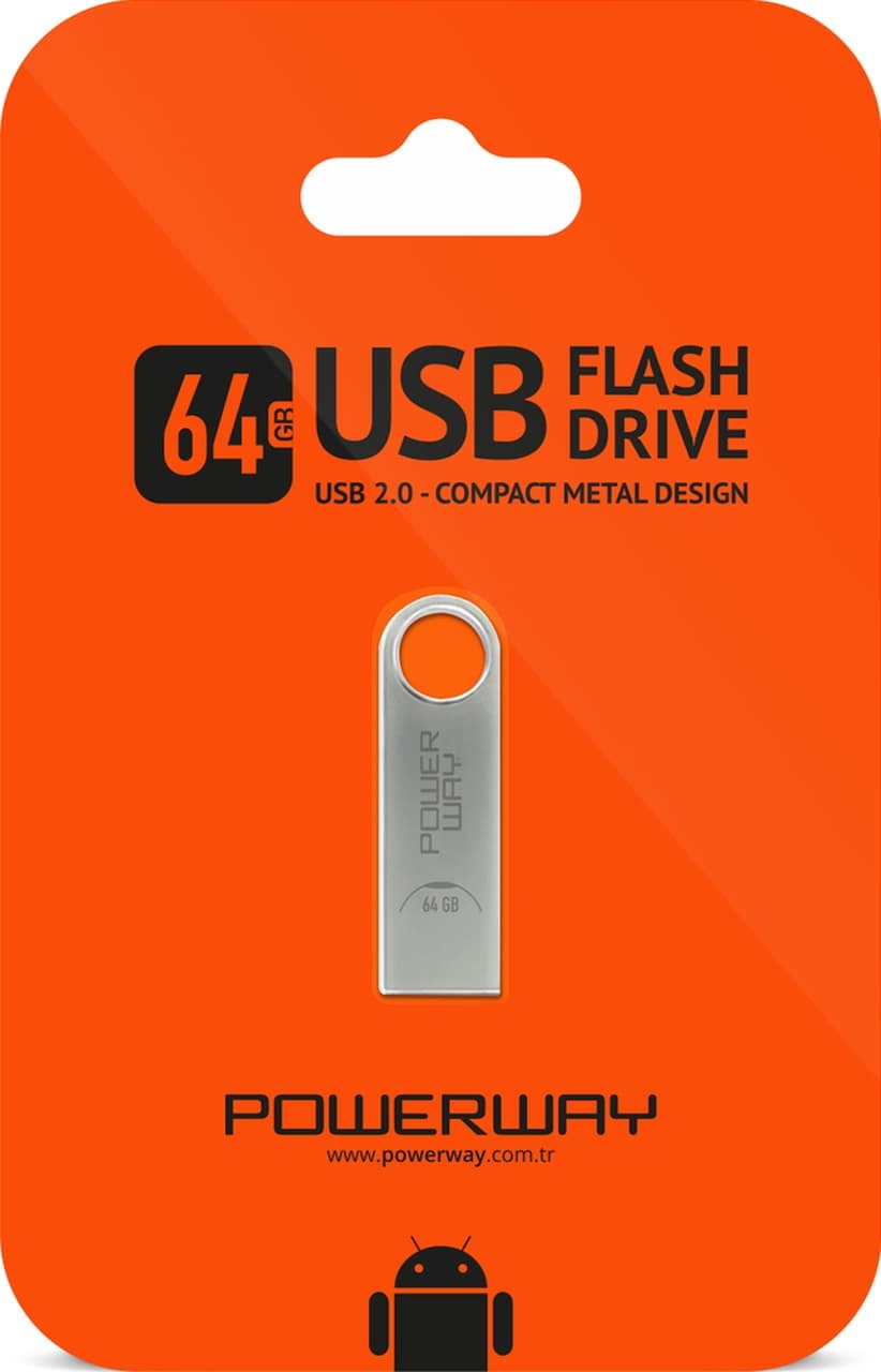 Powerway PW-64 64 GB Usb 2.0 Mini Flash Bellek