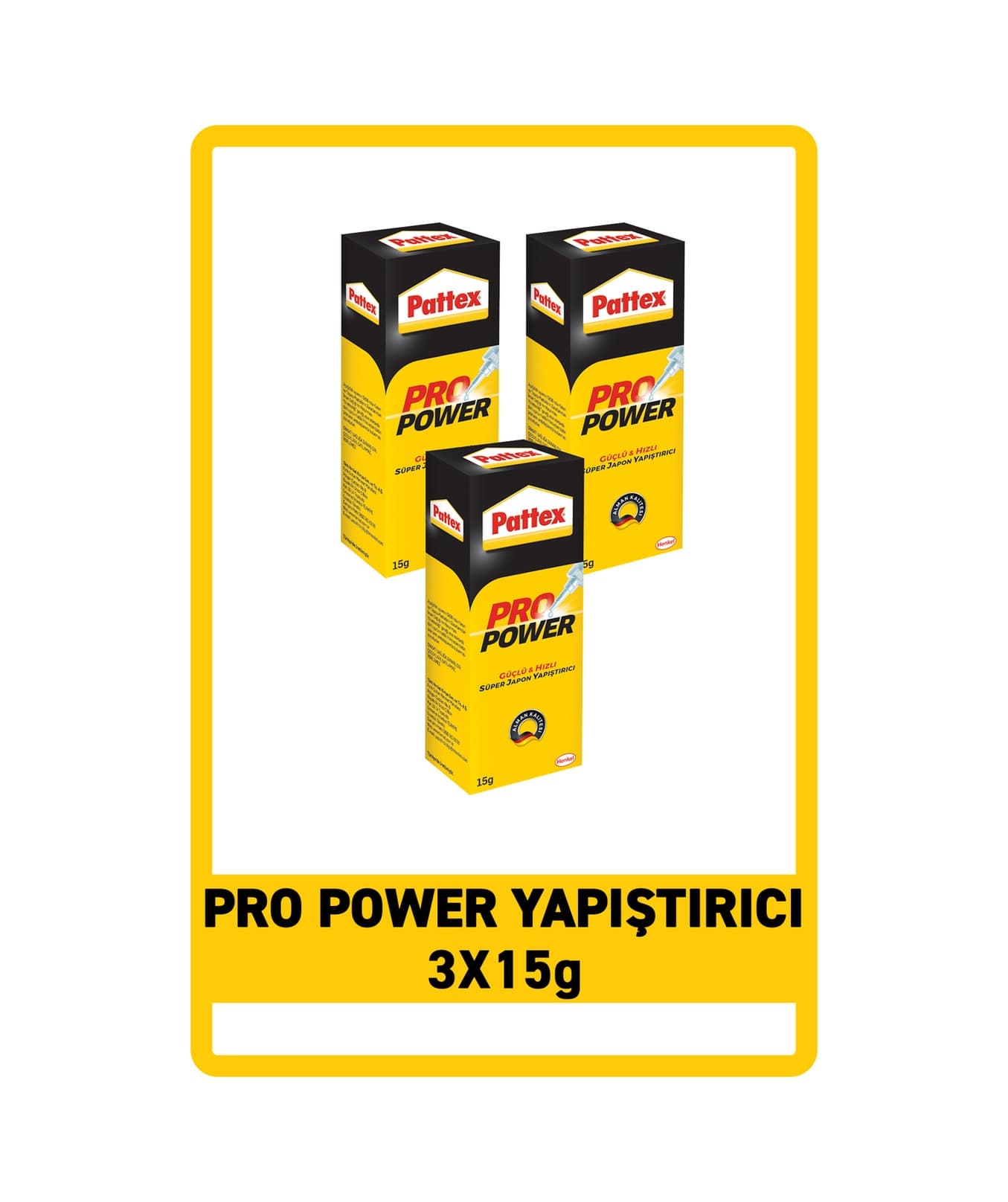 Pattex Pro Power Japon Yapıştırıcısı 15g, 3'lü Paket