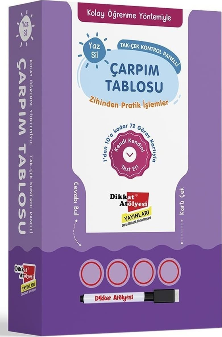 Kolay Öğrenme Yöntemiyle Çarpım Tablosu - Dikkat Atölyesi Yayınları