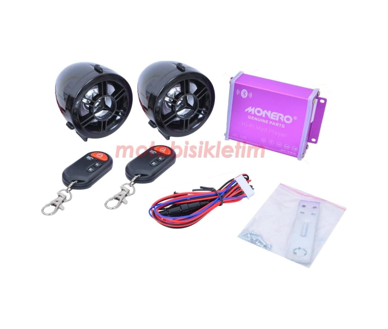 Motosiklet Alarm Seti Bluetooth'Lu [M-R] Siyah