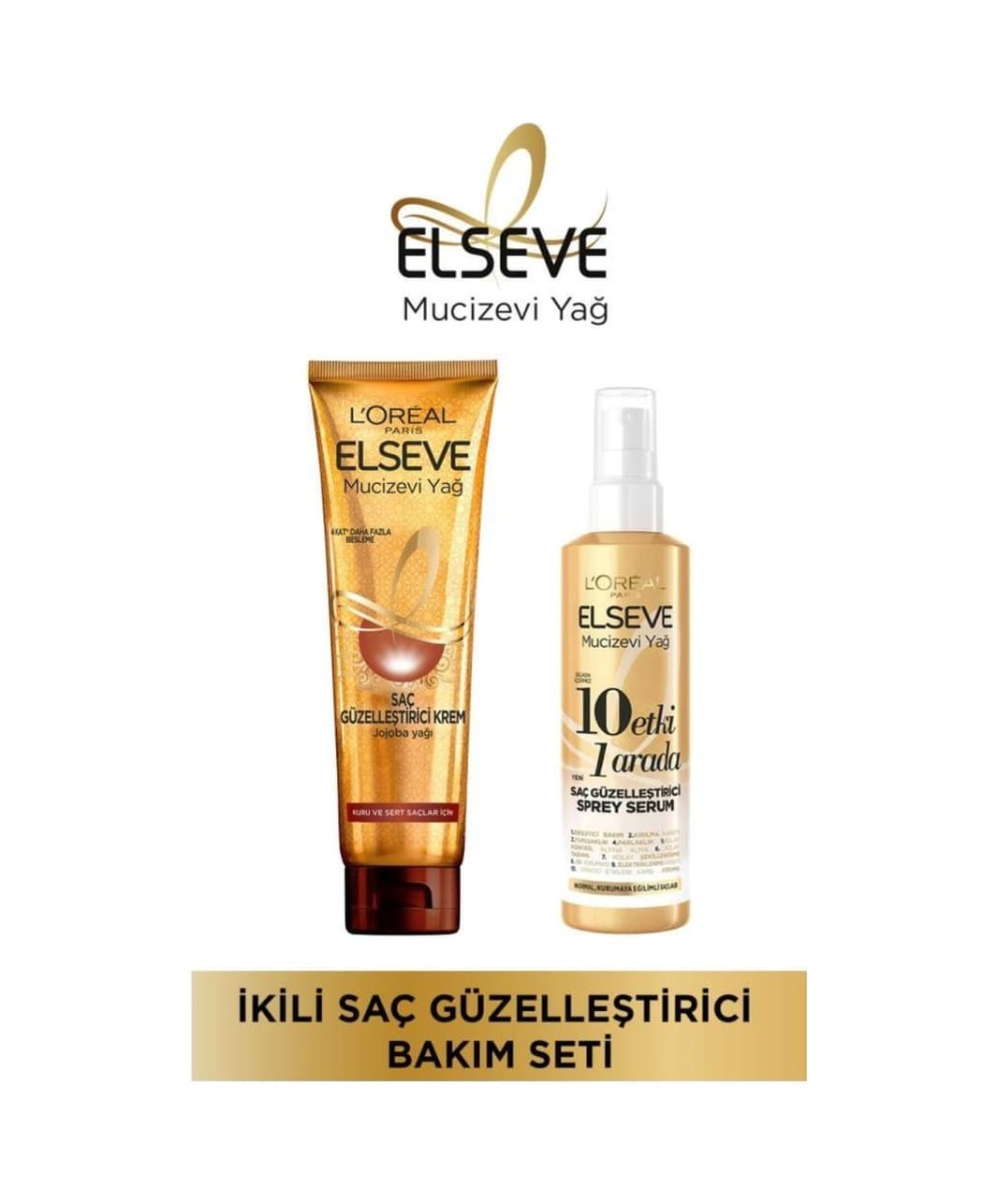 Elseve Mucizevi Yağ Saç Güzelleştirici Krem 150 ML + 10 Etki 1 Arada Saç Güzelleştirici Serum 150 ML