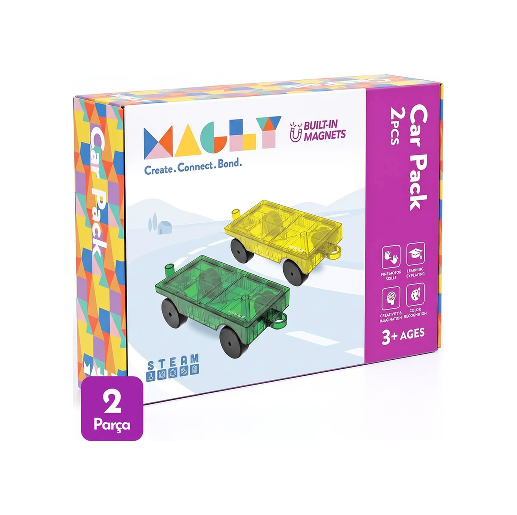 Magly Magnetic Cars Manyetik Araç Oyun Seti - Manyetik Yapı Blokları Araba Eklentisi