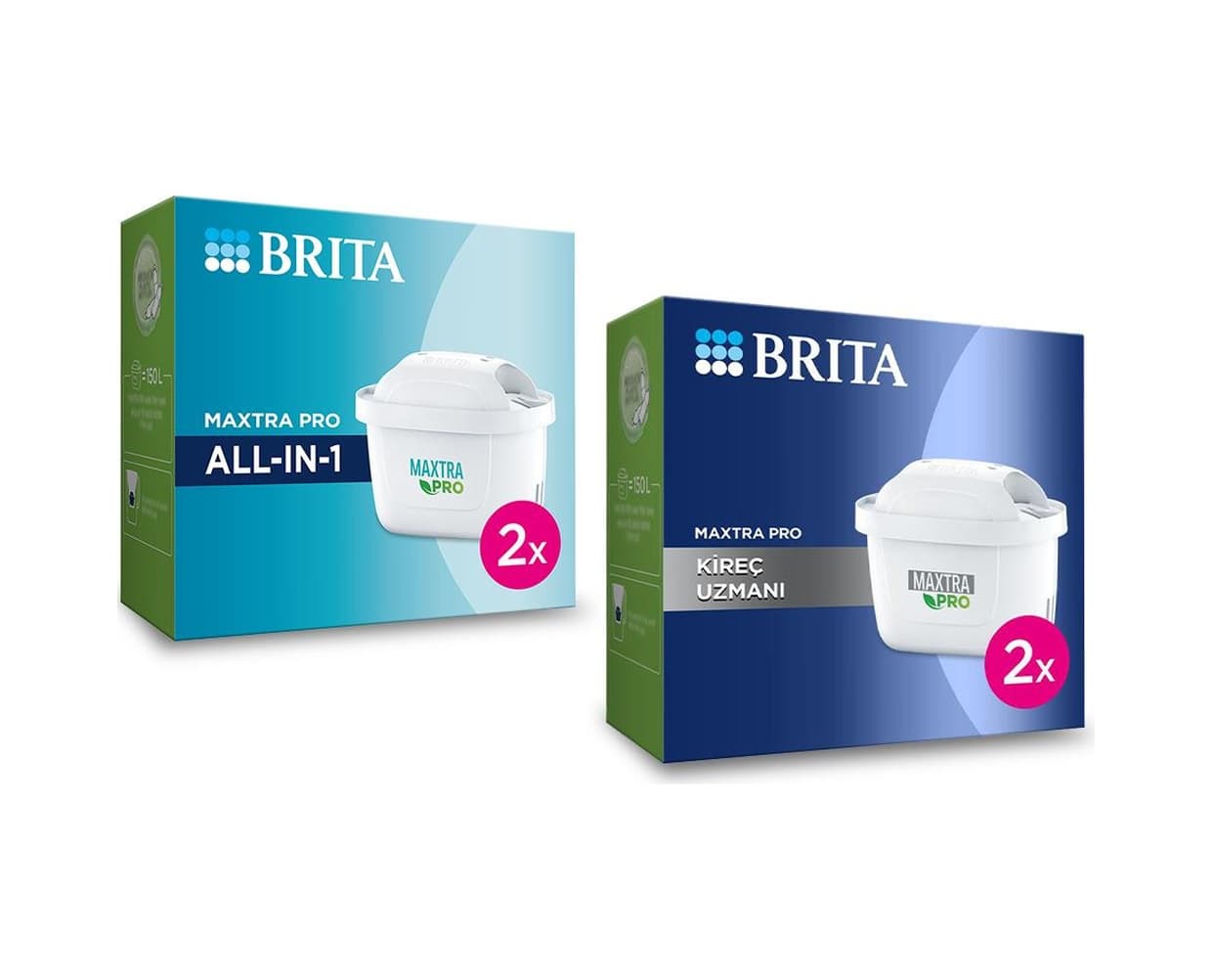 BRITA Maxtra Pro Yedek Su Arıtma Filtresi - 2x Kireç Uzmanı + 2x All-In-1
