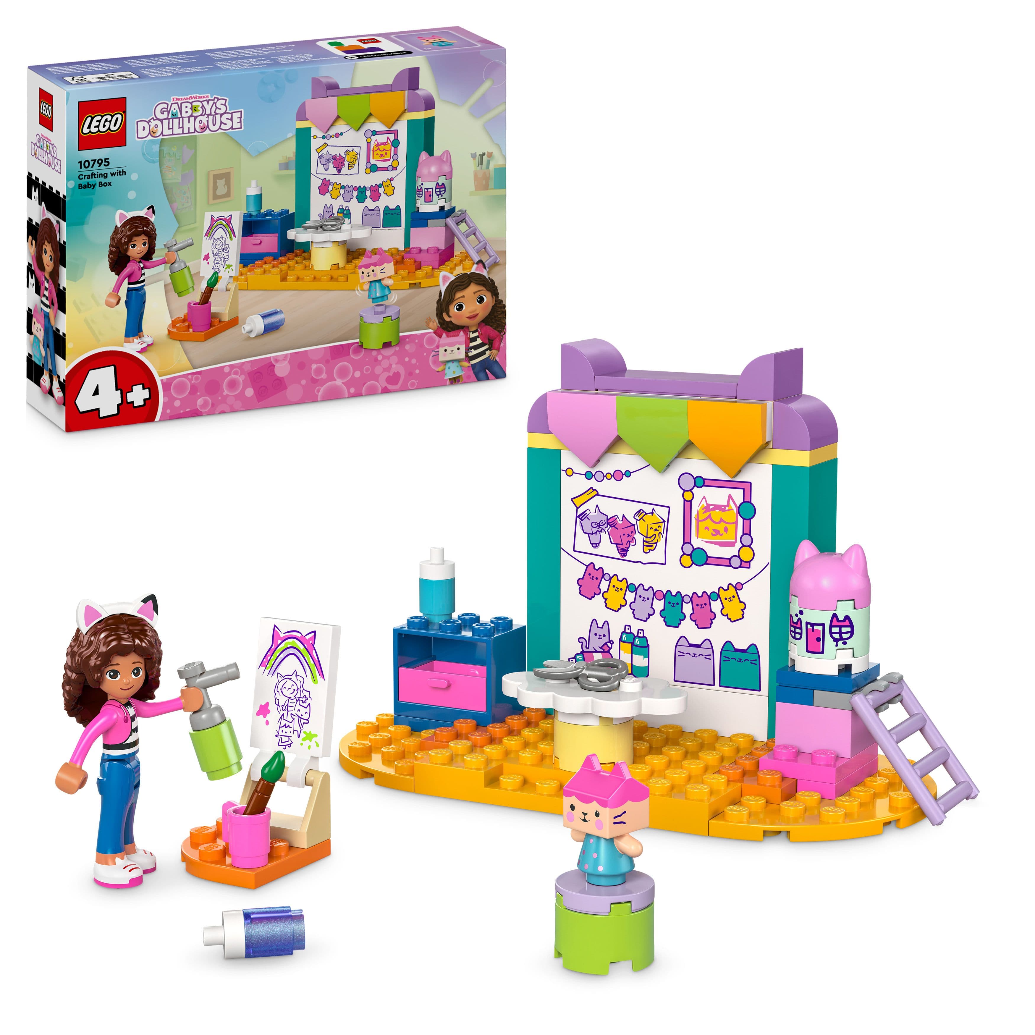 LEGO® Gabby's Dollhouse Karton Yavru Kedi ile El Sanatları 10795 - 4+ Çocuklar için Yaratıcı Oyuncak Yapım Seti (60 Pr)
