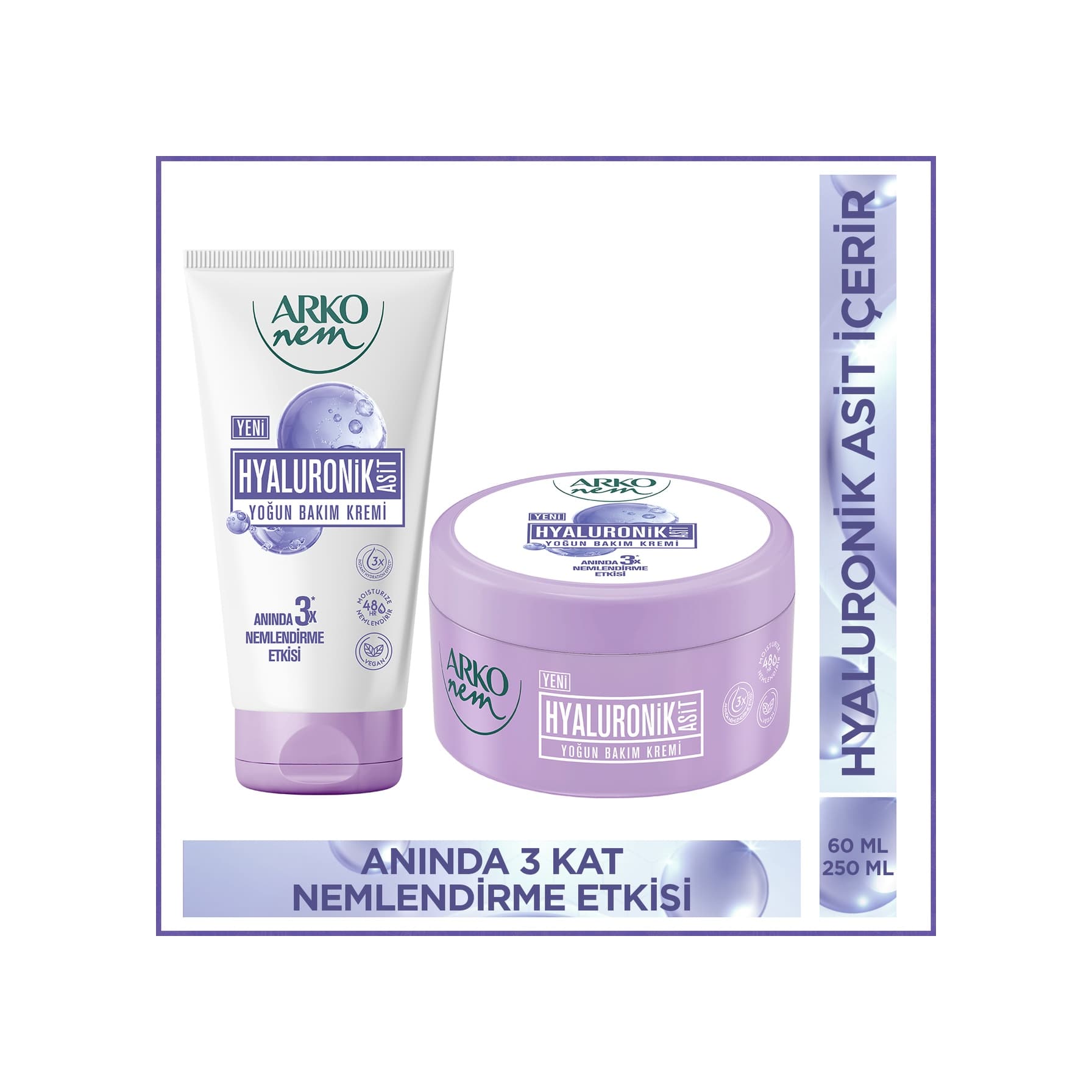 Arko Nem Yoğun Bakım Kremi Hyaluronik Asit 250+60 Ml