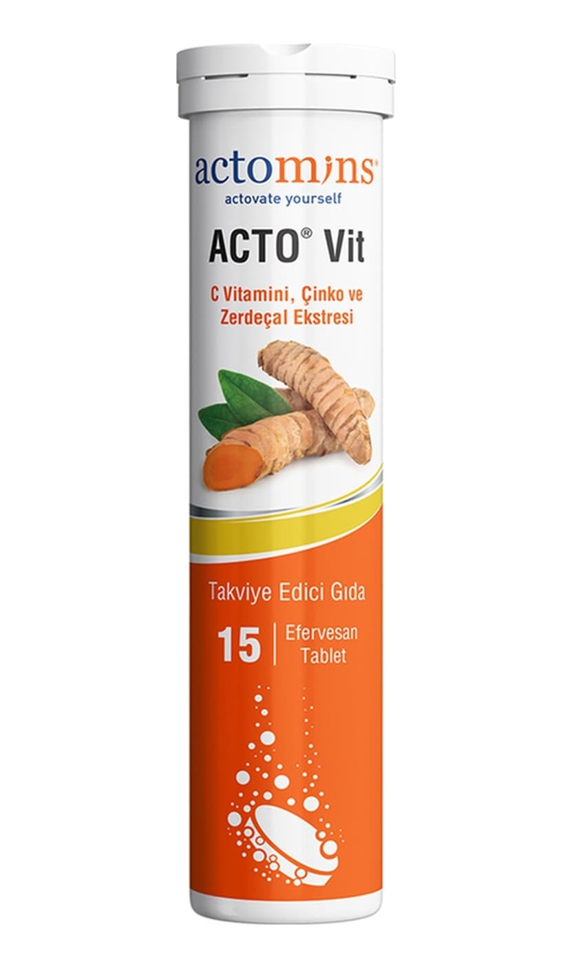 Actomins Acto Vit C Vitamini Çinko ve Zerdeçal Eki 15 Efervesan Tablet