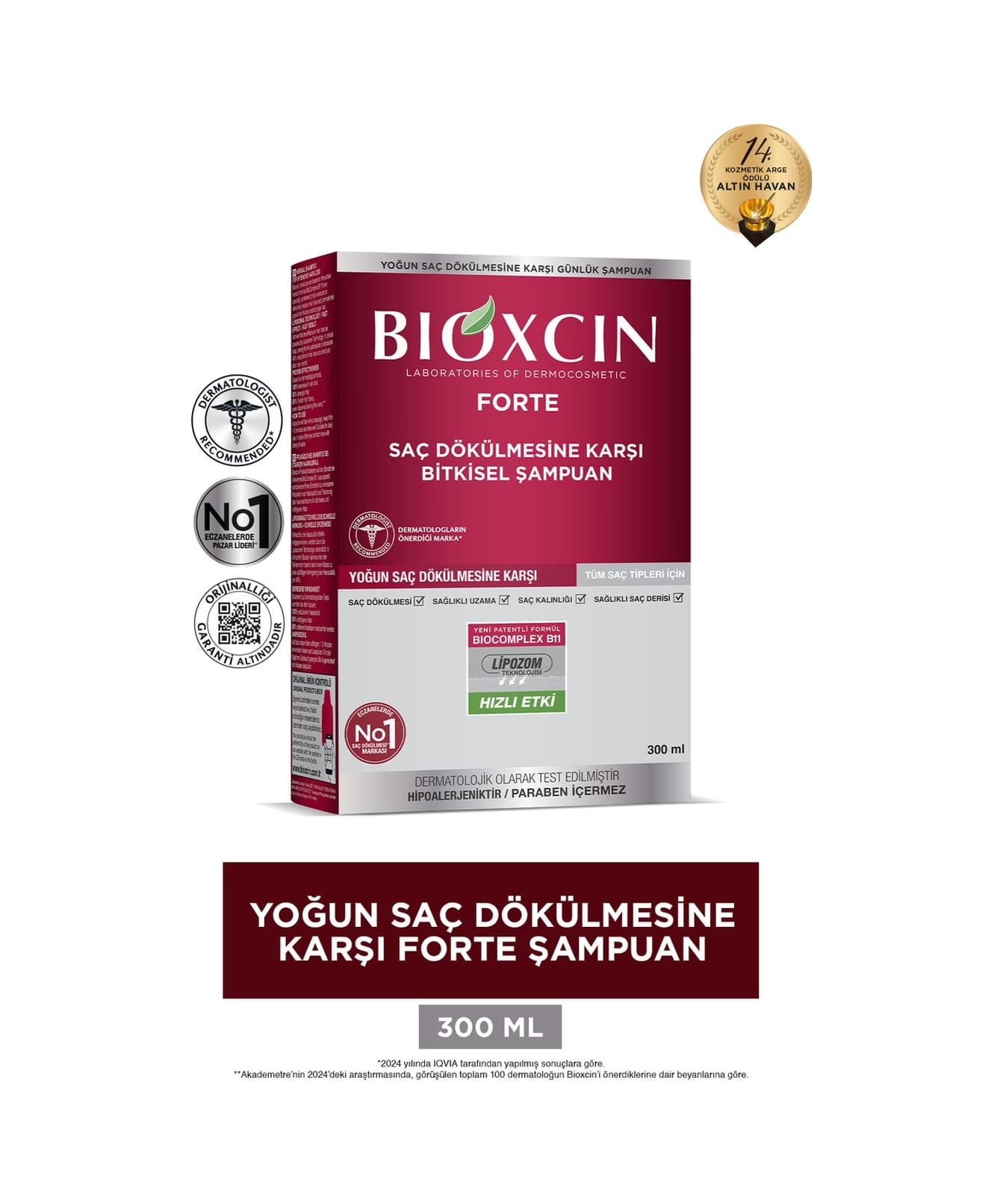 Bioxcin Forte 300 ml Şampuan - Yoğun Dökülme Şampuanı Tüm Saç Tipleri