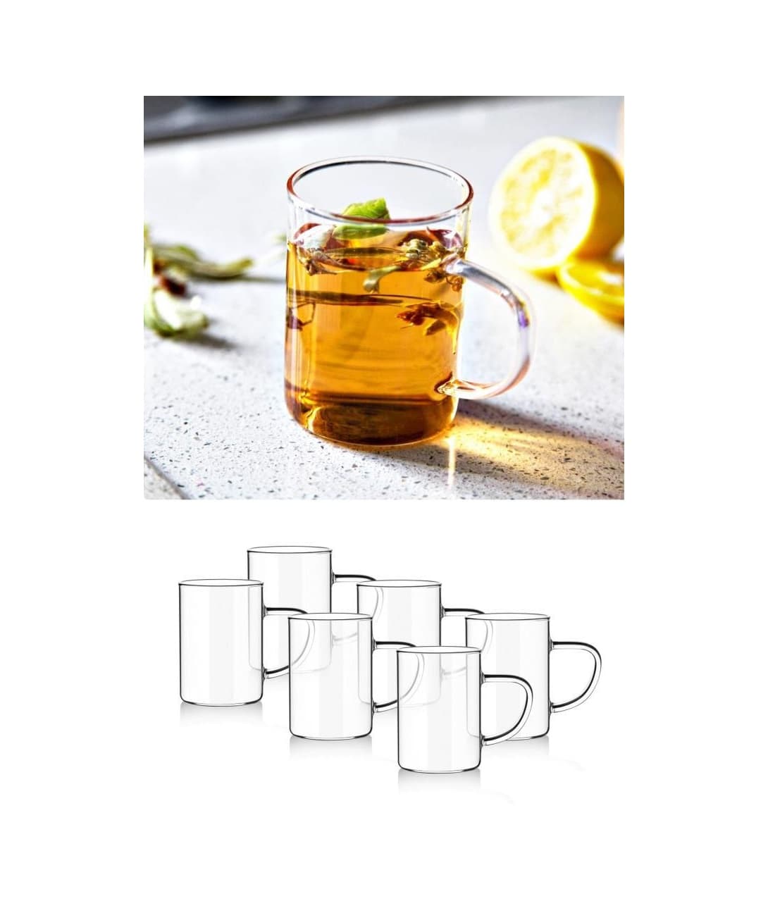 Kapris Isıya Dayanıklı Borosilikat Cam Kupa Bardak 6'lı 200 ML