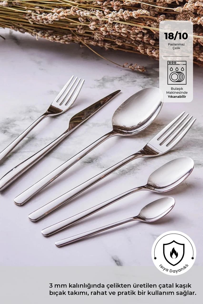 Elegance Bello 84 Parça 12 Kişilik Çatal Kaşık Bıçak Seti Lüks Kutulu