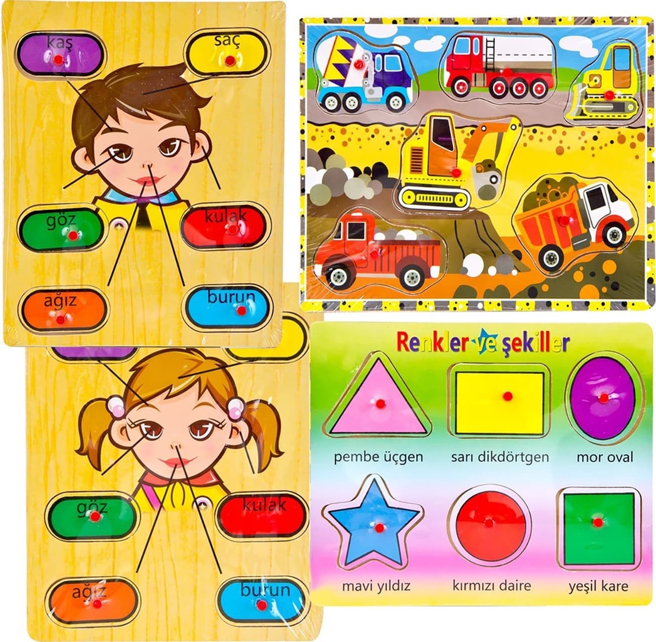 Can-Em Canem 8 Asorti Tutmalı Ahşap Puzzle