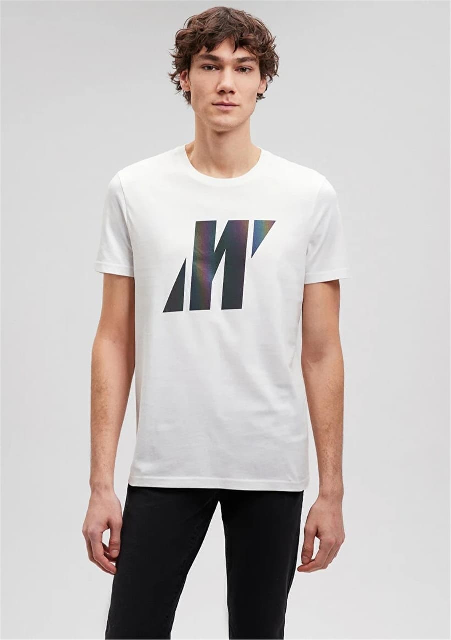 Mavi - Mavi Pro Reflektör Logo Baskılı Beyaz Tişört 066255-30701 - 425704959 Beyaz