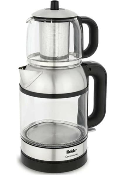Fakir Ceremony Çay Makinesi 1800W Paslanmaz Çelik Demlik ve Su Isıtıcı Yüksek Kapasiteli