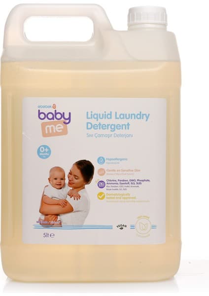 Baby Me Sıvı Bebek Çamaşır Deterjanı Hipoalerjenik Formül 5000 ml Yenidoğan Kullanımı İçin