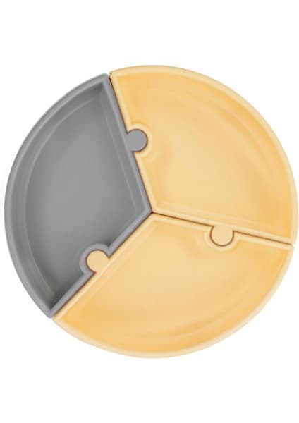 OiOi Silikon Puzzle - Mellow Yellow/Powder Grey