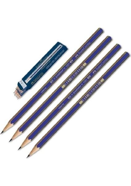 Faber-Castell 2B Dereceli Resim Kalemi Kolay Açılır Uç Kırılmasına Dayanıklı 4'lü Mavi