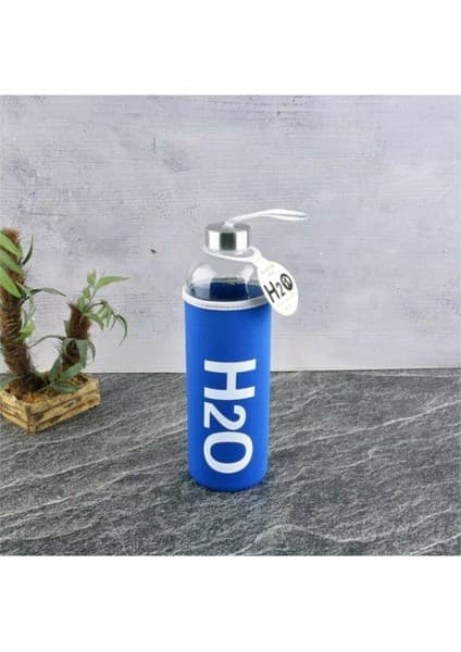 Tohana H2O Kılıflı Cam Matara 1 Litre Mavi H2O87104