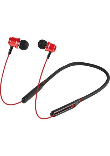 Asonic AS-XBK65 Kırmızı Boyun Askılı Mıknatıslı Bluetooth+Tf Kart Spor Kulak Içi Kulaklık
