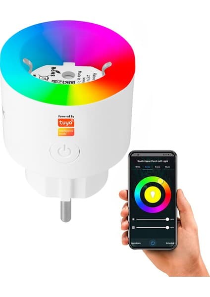 S-Link Swapp Sl-03 16A Akım Korumalı Akıllı Priz Rgb Işıklı 2.4 G Wifi Tuya Destekli