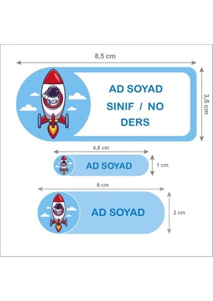 Kutu Ambalaj Okul Etiketi Defter, Kalem Sticker 56 Adet