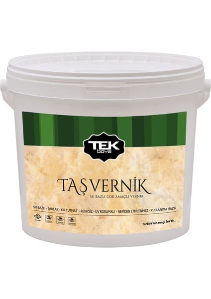Tek Boya Su Bazlı Taş Vernik 2,5 Lt Şeffaf Renk ile Yüksek Kapatıcılık ve Kolay Uygulama
