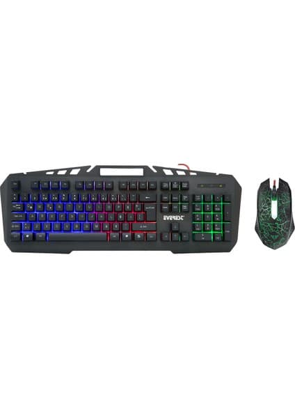 Everest KMX-99 Gökkuşağı Zemin Aydınlatmalı Oyuncu Klavye + Mouse