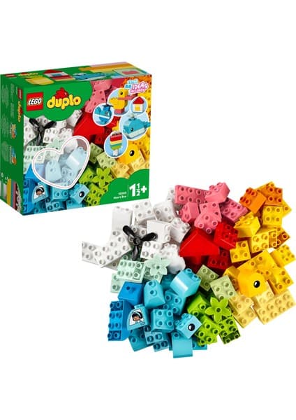 LEGO DUPLO Classic Kalp Kutusu 10909 - 18 Ay ve Üzeri Okul Öncesi Yaştaki Çocuklar için Gelişimi Destekleyen Yaratıcı Oyuncak Yapım Seti (80 Parça)