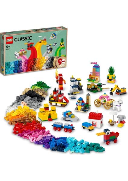 LEGO Classic Oyunun 90 Yılı 11021 - 5 Yaş ve Üzeri için 15 Mini Model İçeren Yaratıcı Oyuncak Yapım Seti (1100 Parça)