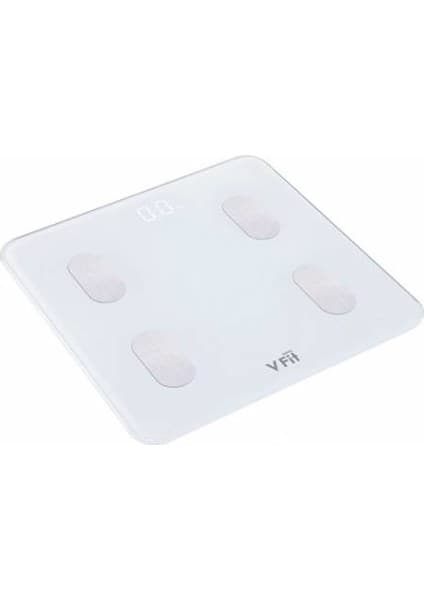 Vestel V-Fit Akıllı Tartı Bluetooth Bağlantılı Temperli Cam LCD Ekran Vücut Analizli Kaymaz Yüzey
