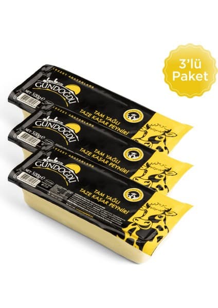 Gündoğdu Taze Kaşar Peyniri 3 x 500 gr