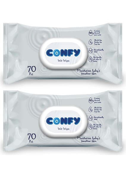 Confy Premium Sensitive Islak Mendil 70 Adet×2 Adet