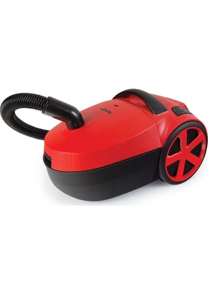 Fantom DC3000 Kırmızı Çekici Torbalı Elektrikli Süpürge 5 L Toz Kapasitesi ile Güçlü Temizlik