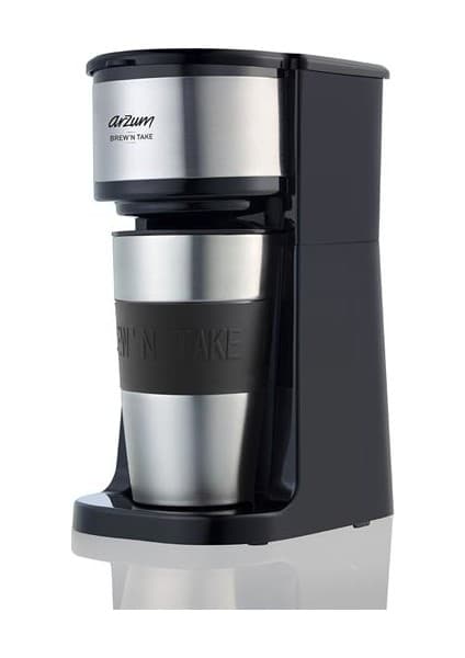 Arzum Brew'n Take Kişisel Filtre Kahve Makinesi 410 Ml Paslanmaz Çelik Termos Bardak İle