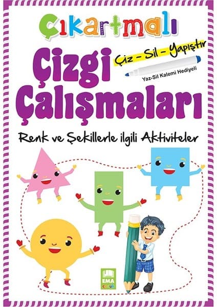 Ema Çocuk Ema Yayınları Çıkartmalı Çizgi Çalışmaları Renkler Ve Şekiller
