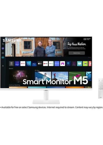 Samsung M5 LS32BM501EUXUF 32" 60Hz 4ms Fhd (Wifi, Bluetooth, Airplay) HDR10 Beyaz Hoparlörlü Smart Monitör + Luciole Lambader Hediye