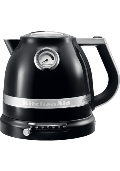 KitchenAid 5KEK1522EOB Artisan 1.5 Litre Kettle Paslanmaz Çelik Malzeme ile Siyah Renkli Otomatik Kapanma