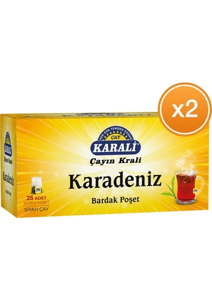 Karali Çay Karadeniz Bardak Poşet Çay 25'li x 2 Paket