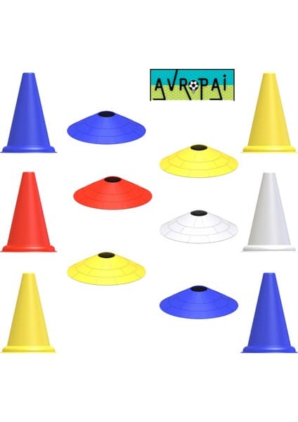 Avropai Futbol Antrenman Seti Huni ve Çanak Seti Antrenman Set Eğitim Seti 17 cm Huni ve Çanak Set 6'lı