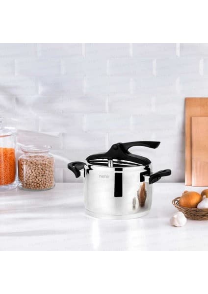 Nehir Silver Trend 4 Litre Klasik Düdüklü Tencere Siyah