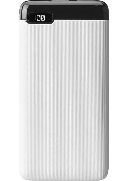 S-Link IP-K11 10000MAH 2*usb+Micro+Type-C Beyaz LCD Ekranlı Taşınabilir Pil Şarj Cihazı