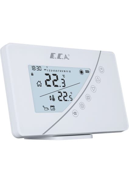 E.C.A. E.C.A Eca Poly Touch 400W Kablosuz Oda Termostatı Beyaz Dijital Kontrol Paneli ile Yüksek Performans